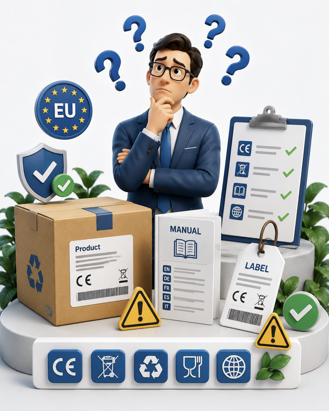 EU-konforme Labels und Anleitungen