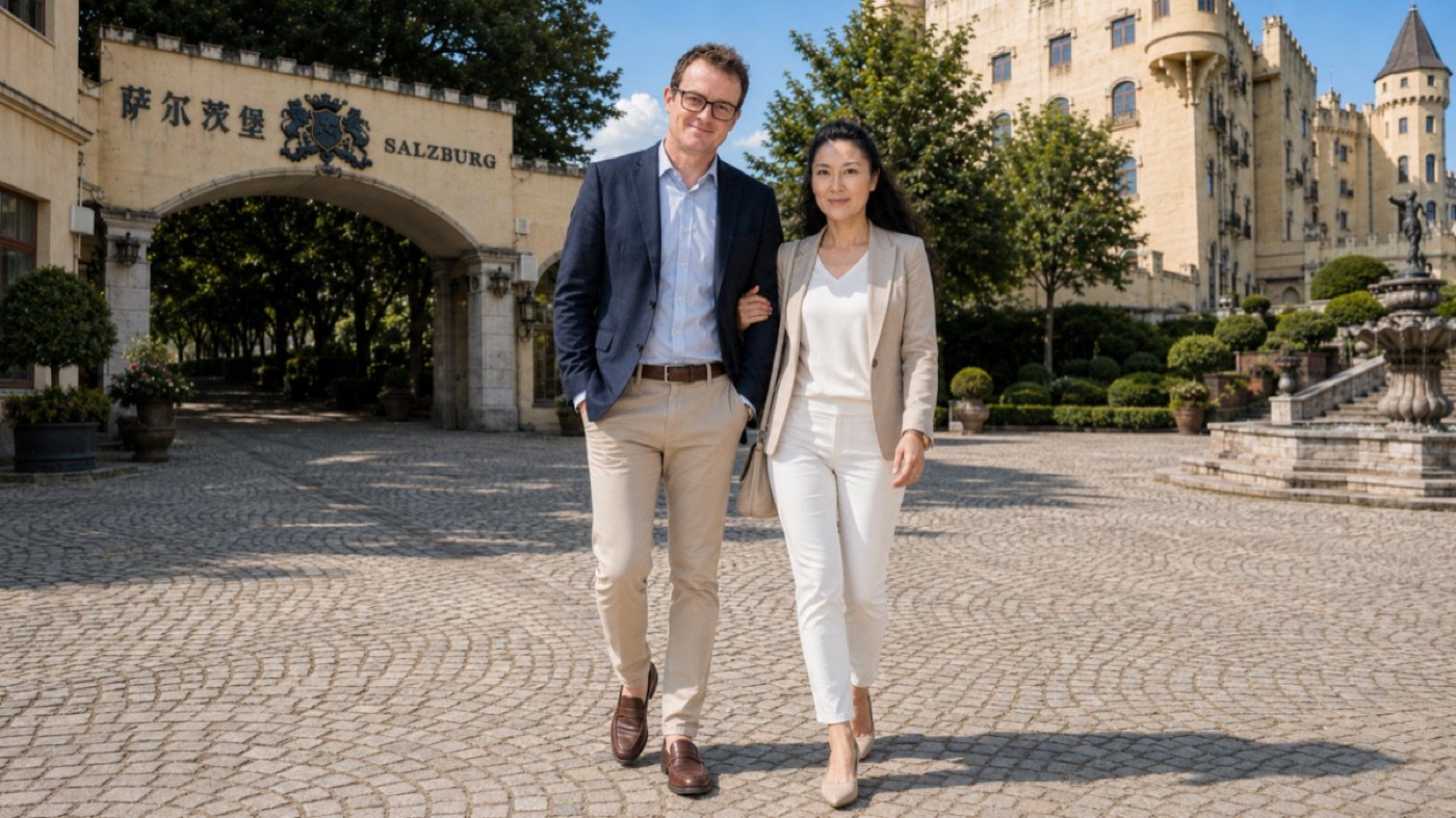 Sascha & Xiaoxi in Salzburg, China